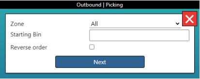 Picking across all zones in LISA WMS